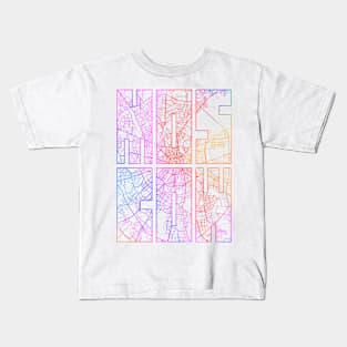 Moscow, Russia City Map Typography - Colorful Kids T-Shirt